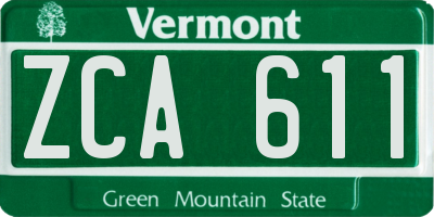 VT license plate ZCA611