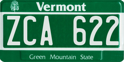 VT license plate ZCA622