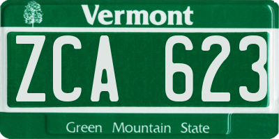 VT license plate ZCA623