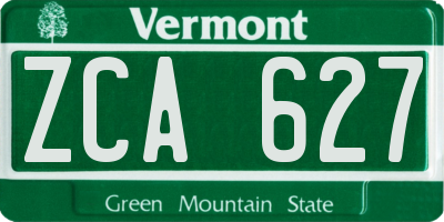 VT license plate ZCA627