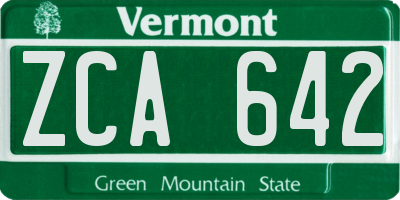 VT license plate ZCA642