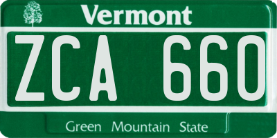 VT license plate ZCA660