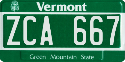 VT license plate ZCA667