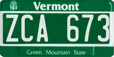 VT license plate ZCA673