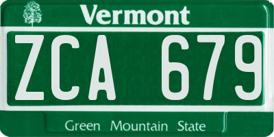 VT license plate ZCA679