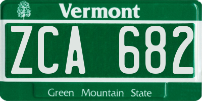 VT license plate ZCA682