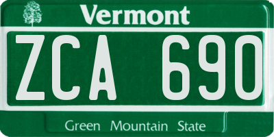 VT license plate ZCA690
