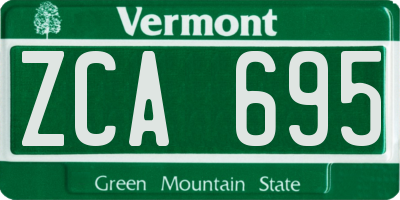 VT license plate ZCA695