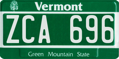 VT license plate ZCA696