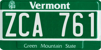 VT license plate ZCA761