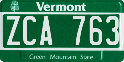 VT license plate ZCA763