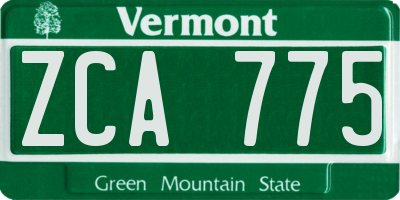 VT license plate ZCA775