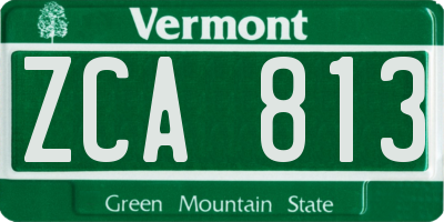 VT license plate ZCA813