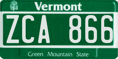 VT license plate ZCA866