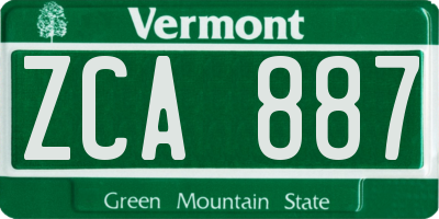 VT license plate ZCA887