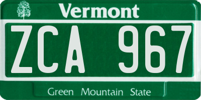 VT license plate ZCA967