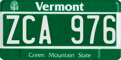 VT license plate ZCA976