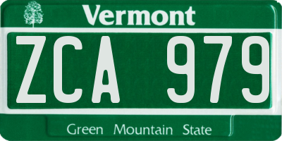 VT license plate ZCA979