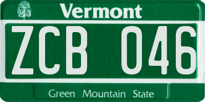 VT license plate ZCB046