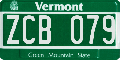 VT license plate ZCB079