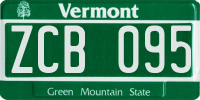 VT license plate ZCB095