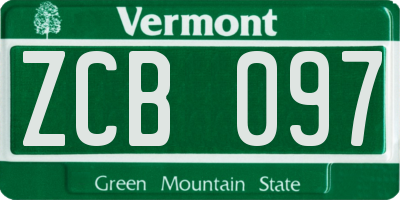 VT license plate ZCB097