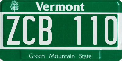 VT license plate ZCB110