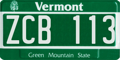 VT license plate ZCB113