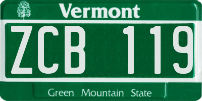 VT license plate ZCB119