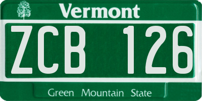 VT license plate ZCB126