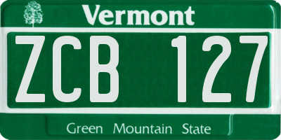 VT license plate ZCB127