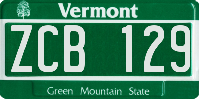 VT license plate ZCB129