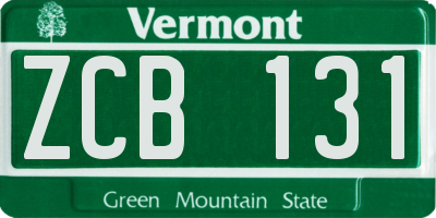 VT license plate ZCB131