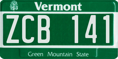 VT license plate ZCB141
