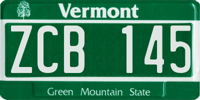 VT license plate ZCB145