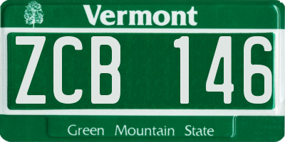 VT license plate ZCB146