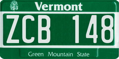 VT license plate ZCB148