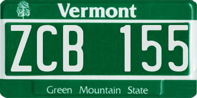 VT license plate ZCB155