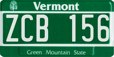 VT license plate ZCB156