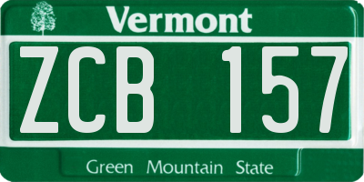 VT license plate ZCB157