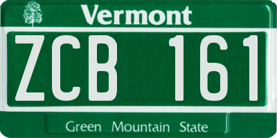VT license plate ZCB161