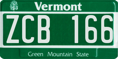 VT license plate ZCB166