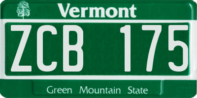 VT license plate ZCB175