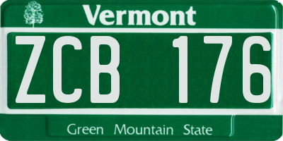 VT license plate ZCB176