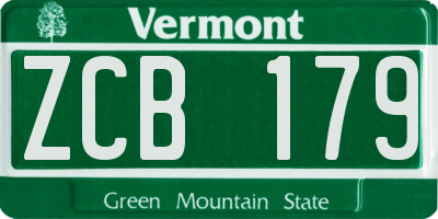 VT license plate ZCB179