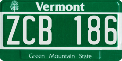 VT license plate ZCB186