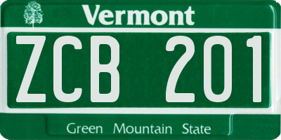 VT license plate ZCB201