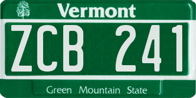 VT license plate ZCB241