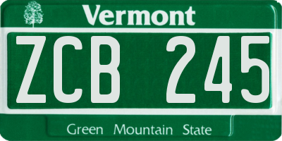 VT license plate ZCB245