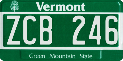 VT license plate ZCB246